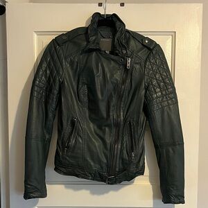 Muubaa Dark Green Leather Jacket